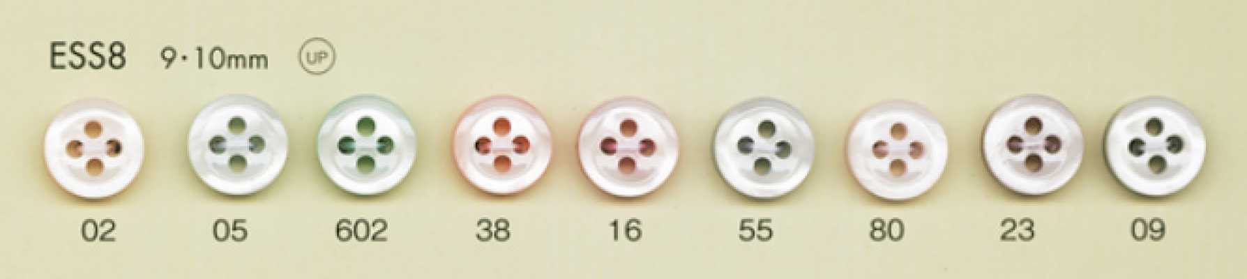 ESS8 DAIYA BUTTONS Bunter schalenähnlicher Polyesterknopf