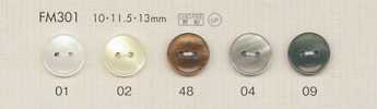 FM301 DAIYA BUTTONS Polyesterknopf in Muscheloptik