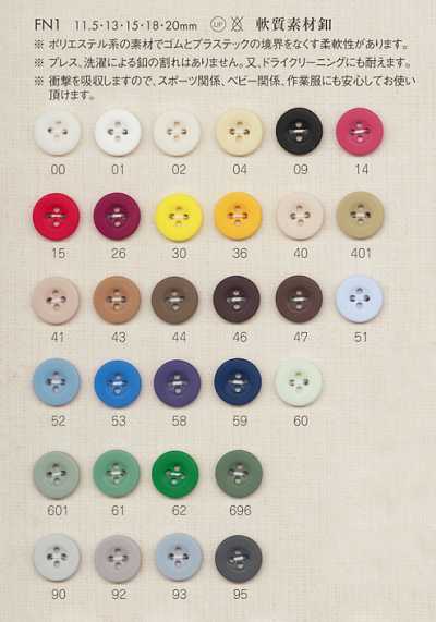 FN1 Polyester-4-Loch-Knopf aus weichem Material