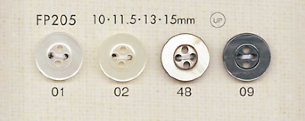 FP205 DAIYA BUTTONS Muschelartiger Polyesterknopf