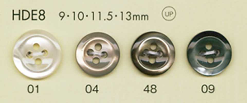HDE8 DAIYA BUTTONS stoßfeste HYPER DURABLE-Serie Polyesterknopf in Muscheloptik