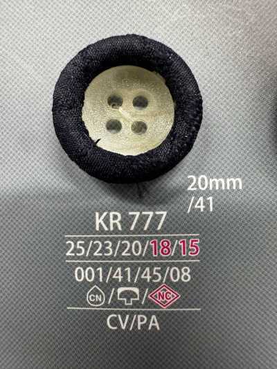 KR777 Bezogener Knopf mit Kappe-und-Verschlussstift-Kombination