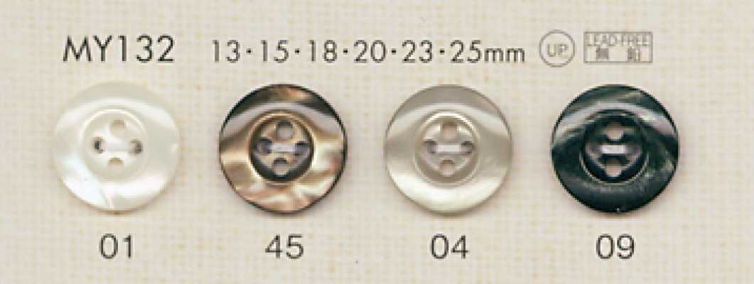 MY132 DAIYA BUTTONS Polyesterknopf in Muscheloptik