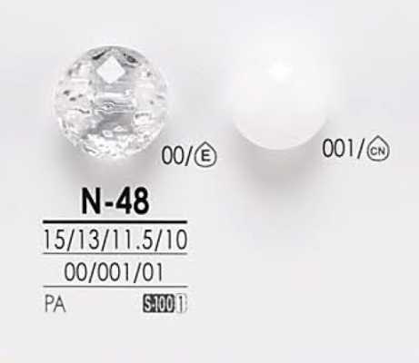 N48 Transparenter & färbbarer Diamantschliff-Knopf