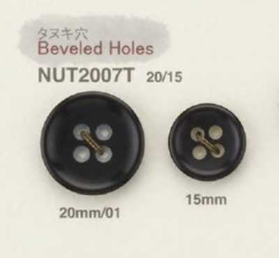NUT2007T 4-Loch-Knopf aus Nuss-Naturmaterial