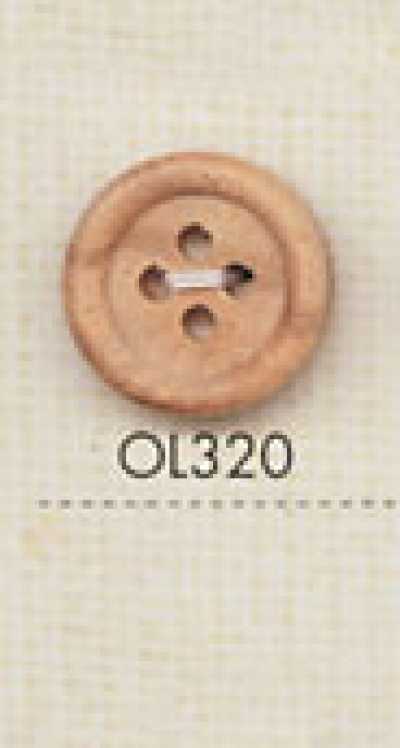 OL320 Naturmaterial-Holzknopf mit 4 Löchern