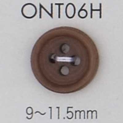 ONT06H Gerandeter 4-Loch-Knopf aus natürlichem Corozo-Nussmaterial