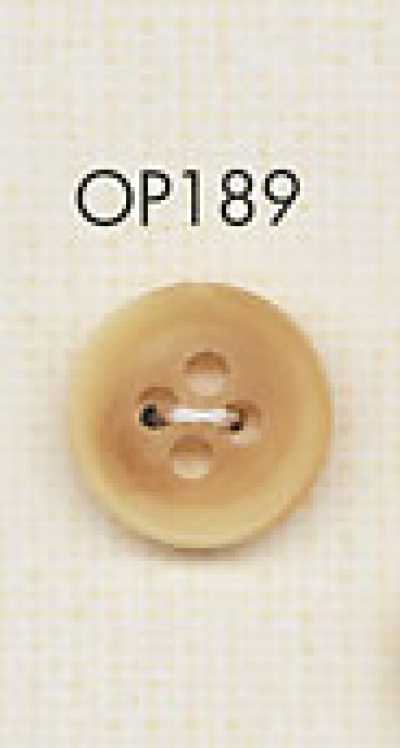 OP189 Eleganter Polyesterknopf in Büffelhorn-Optik mit 4 Löchern