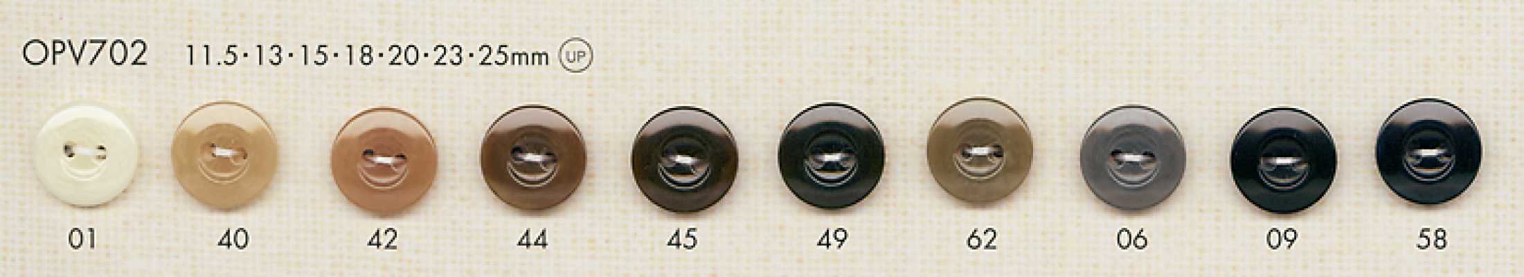 OPV702 Schlichter eleganter 2-Loch-Polyesterknopf für Hemden und Blusen