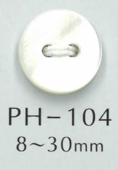 PH104 Flacher 2-Loch-Muschelknopf