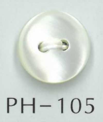 PH105 Runder Muschelknopf mit zwei Löchern