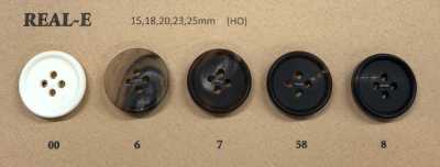 REAL-E Wasserbüffel-Matt-4-Loch-Hornknopf