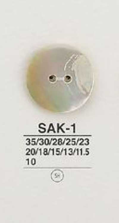 SAK1 2-Loch-Muschelknopf aus Naturmaterial