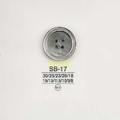 SB17 Echter Muschelknopf-Schwarzes Perlmutt-