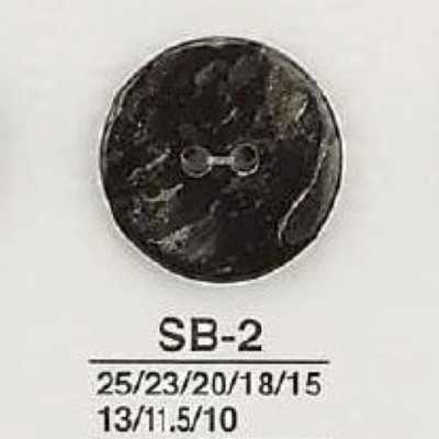 SB2 Schwarzer Perlmutt-Muschelknopf mit 2 Löchern