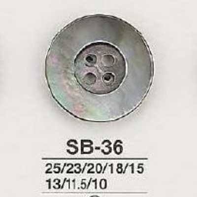 SB36 4-Loch-Knopf aus schwarzer Perlmuttmuschel