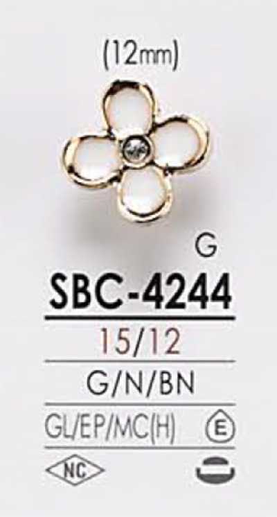 SBC4244 Metallknopf mit Blumenmotiv zum Färben
