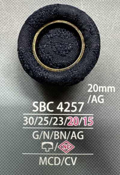SBC4257 Bezogener Kombinationsknopf mit Ringkappe und Kurzsteg