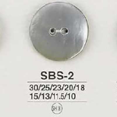 SBS2 Schwarzer Perlmutt-Muschelknopf mit 2 Löchern
