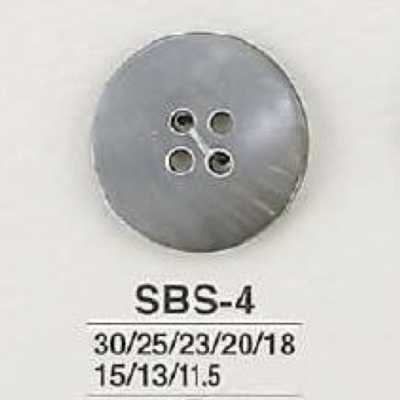 SBS4 Schwarzer Perlmutt-Schalenknopf mit 4 Löchern
