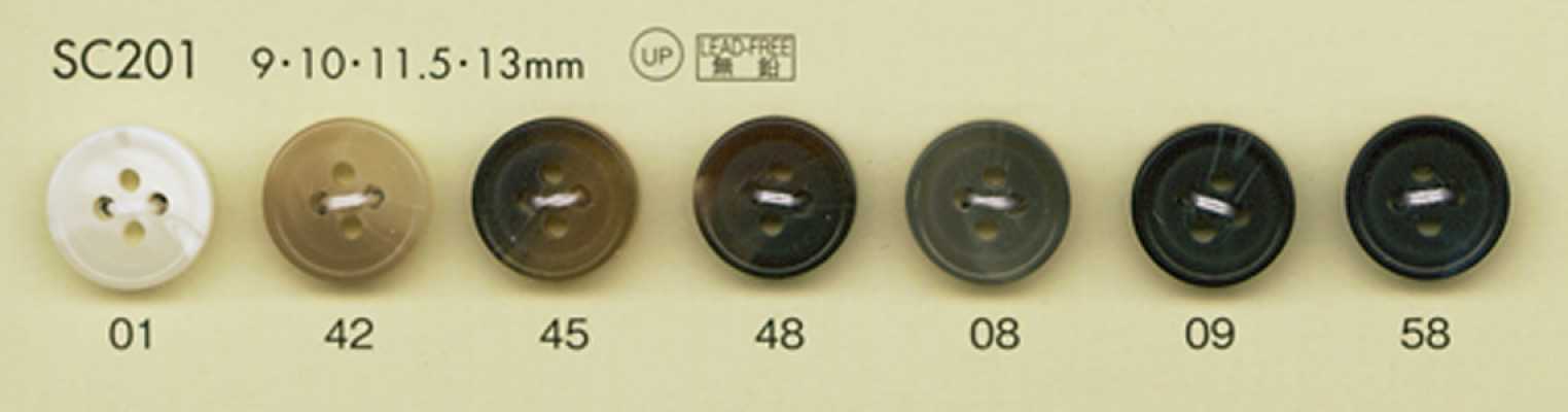 SC201 DAIYA BUTTONS schlagfeste HYPER DURABLE-Serie Polyesterknopf in Büffelhorn-Optik