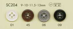 SC204 DAIYA BUTTONS stoßfeste HYPER DURABLE-Serie Polyesterknopf in Muscheloptik