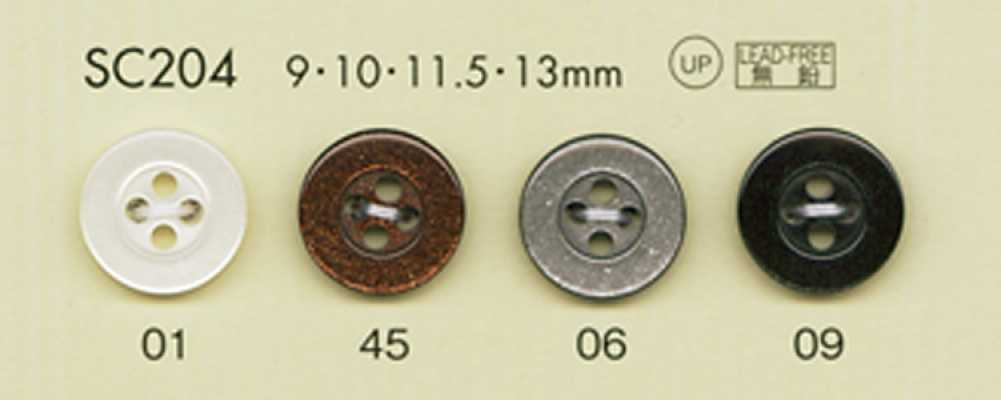 SC204 DAIYA BUTTONS stoßfeste HYPER DURABLE-Serie Polyesterknopf in Muscheloptik
