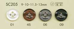 SC205 DAIYA BUTTONS schlagfeste HYPER DURABLE-Serie Polyesterknopf in Muscheloptik