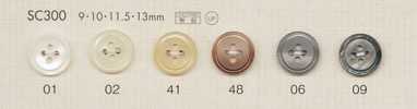 SC300 DAIYA BUTTONS Perlmuttähnlicher Polyesterknopf