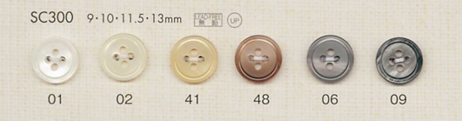 SC300 DAIYA BUTTONS Perlmuttähnlicher Polyesterknopf