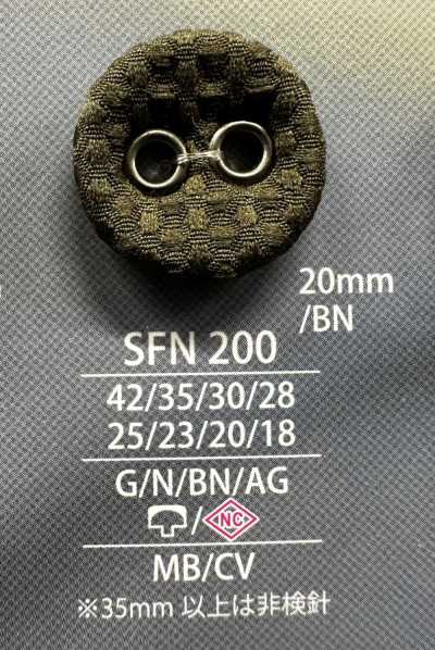 SFN200 Knopf mit Ösenkappe und verdecktem Schließsteg