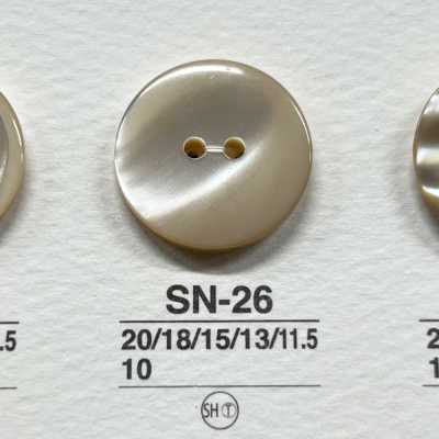 SN26 Naturmaterial Takase-Muschel Zweiloch-Glanzknopf