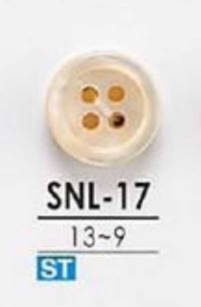 SNL17 Farbloser Takase-Muschel-4-Loch-Knopf