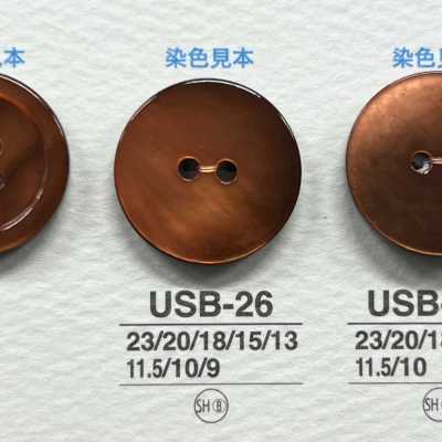 USB26 Natürlich gefärbte schwarze Perlmuttmuschel, glänzender 2-Loch-Knopf