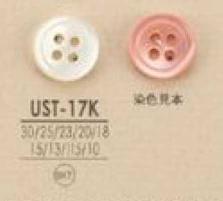 UST17K Gefärbter 4-Loch-Muschelknopf aus Naturmaterial