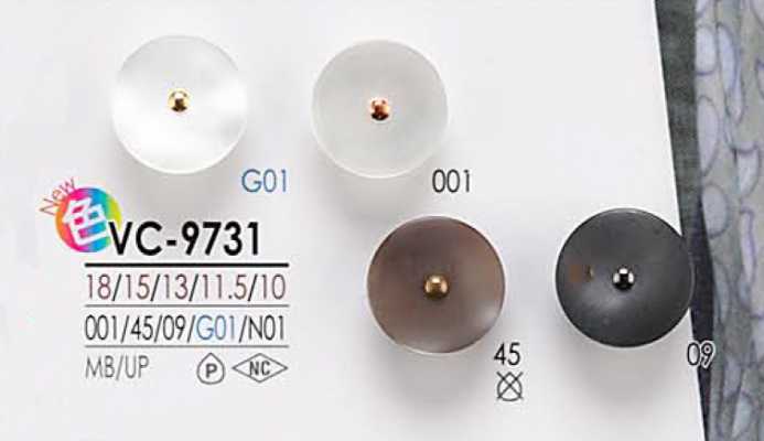 VC9731 Pin-Curl-Knopf in Muscheloptik zum Färben