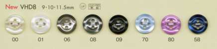 VHD8 DAIYA BUTTONS Schlagfeste HYPER DURABLE Serie Polyesterknopf in Muscheloptik