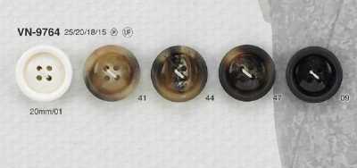 VN9764 Vierlochknopf aus Polyesterharz mit Frontlöchern