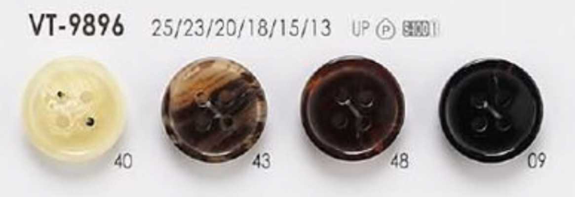 VT9896 Polyesterknopf in Büffelhorn-Optik mit 4 Löchern