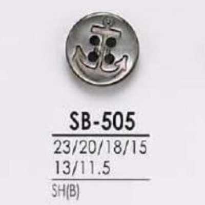 SB505 Schwarzer Perlmutt-Schalenknopf mit 4 Löchern