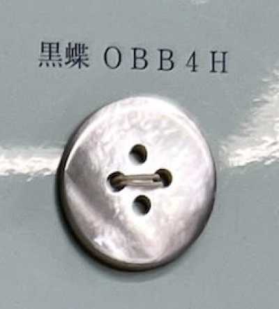OBB4H 4-Loch randloser Knopf aus Schwarzlippen-Muschel