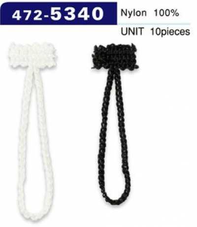 472-5340 Knopflöcher, Kettenkordel-Typ, Gesamtlänge 52 mm (10 Stück)