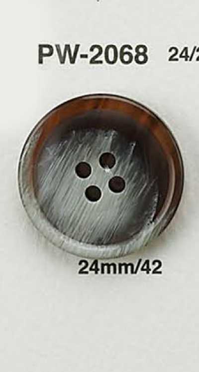 PW2068 Flacher Knopf aus Imitationsbüffelhorn
