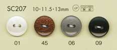 SC207 DAIYA BUTTONS stoßfeste HYPER DURABLE-Serie Polyesterknöpfe in Muscheloptik