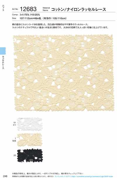 12683 Raschel-Spitze aus Baumwolle und Nylon