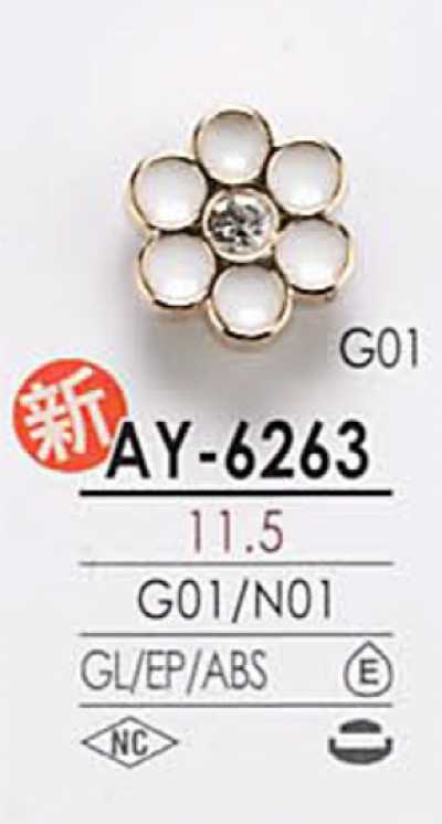 AY6263 Metallknopf mit Blumenmotiv zum Färben