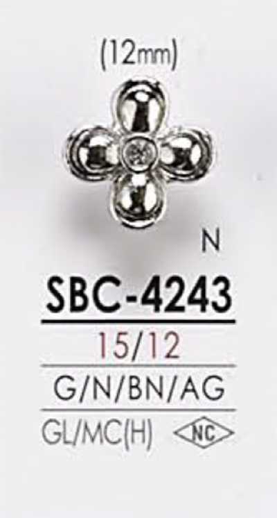 SBC4243 Metallknopf mit Blumenmotiv