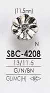 SBC4208 Metallknopf Mit Blumenmotiv