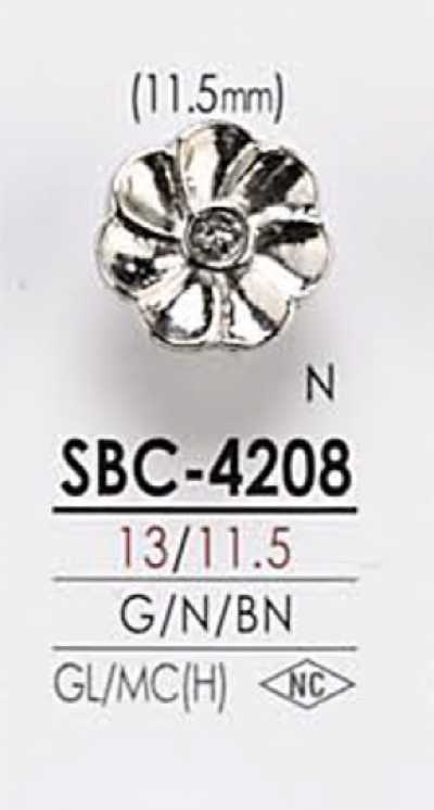 SBC4208 Metallknopf mit Blumenmotiv