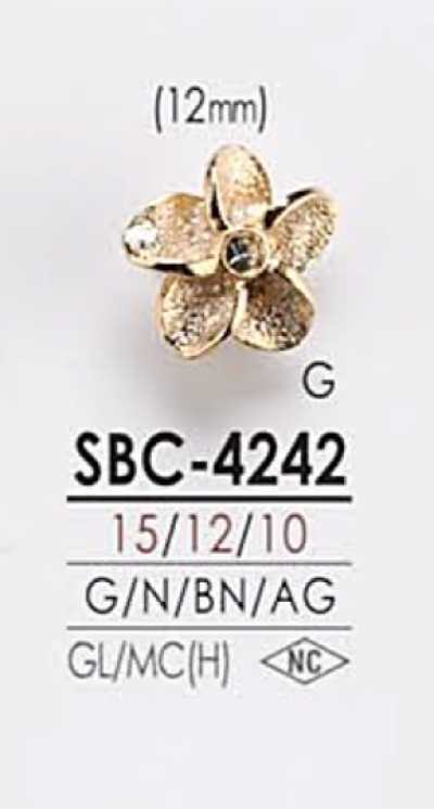 SBC4242 Metallknopf mit Blumenmotiv